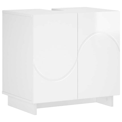 Badeværelsesskabsæt 3 stk. Hvid højglans Konstrueret træ