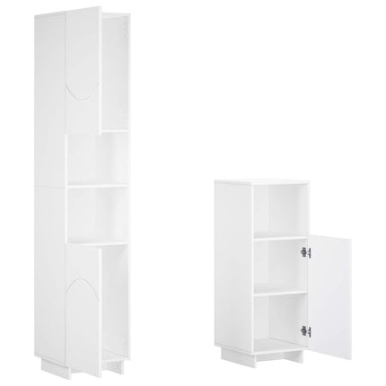 Badeværelsesskabsæt 2 stk. Hvid Konstrueret træ