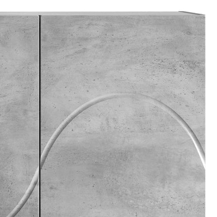 Highboard Betongrå 79 x 41 x 151 cm Konstrueret træ