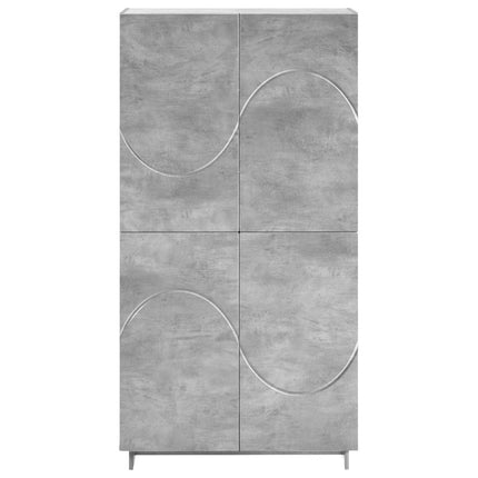 Highboard Betongrå 79 x 41 x 151 cm Konstrueret træ