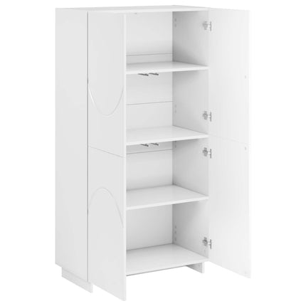Highboard Hvid højglans 79 x 41 x 151 cm Konstrueret træ