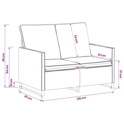 2-personers sofa Brun 130 x 81 x 82 cm Faux suedestof