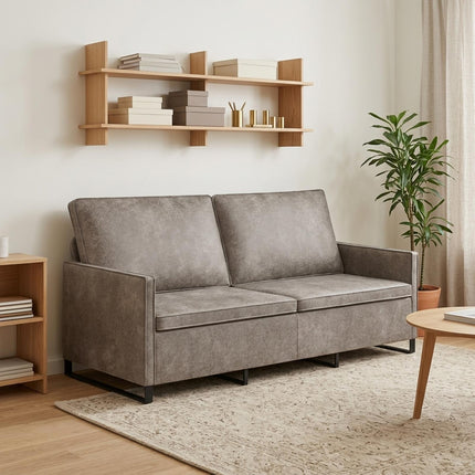 3-personers sofa Lysegrå 190 x 81 x 82 cm Faux suedestof