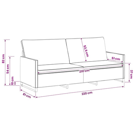3-personers sofa Lysegrå 220 x 81 x 82 cm Faux suedestof