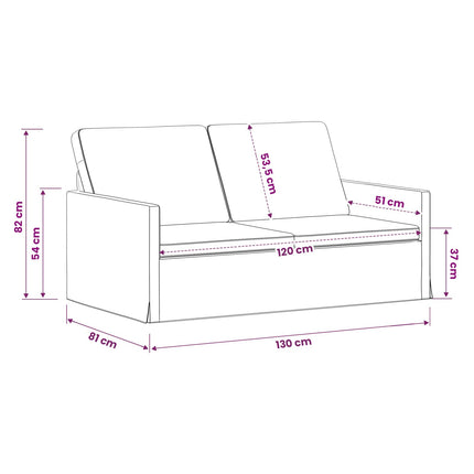 2-personers sofa Mørkegrå 130 x 81 x 82 cm Stof