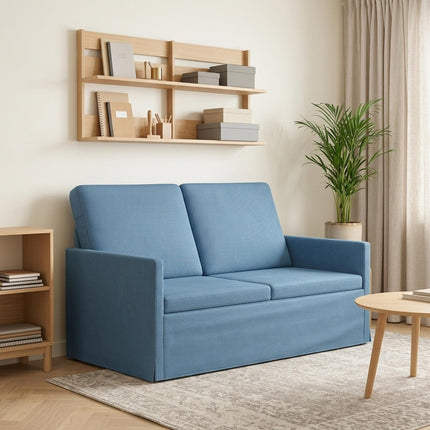 2-personers sofa Blå 130 x 81 x 82 cm Velourstof