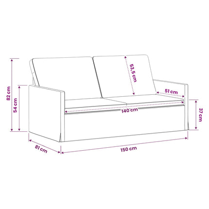 2-personers sofa Gråbrun 150 x 81 x 82 cm Stof