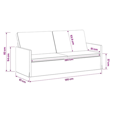 3-personers sofa Lysegrå 190 x 81 x 82 cm Velour (V)