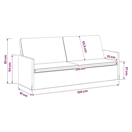 3-personers sofa Gråbrun 220 x 81 x 82 cm Stof
