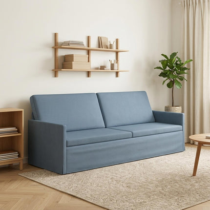 3-personers sofa Blå 220 x 81 x 82 cm Velourstof