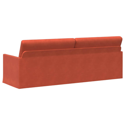 3-personers sofa Rød orange 220 x 81 x 82 cm Velourstof