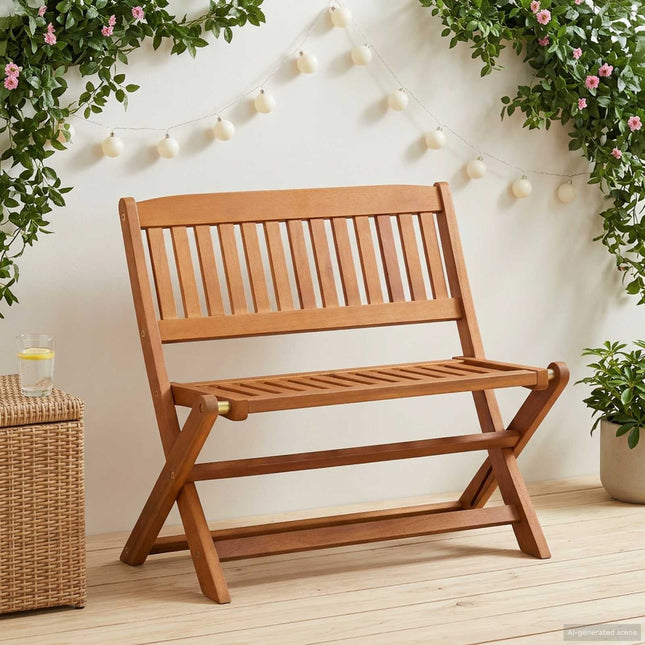 Børnebænk 1 -Seater 61 x 38 x 57 cm Massiv Eucalyptus Træ Brun