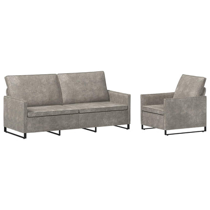 Sofa Sæt 2 pcs Lysegrå Faux suedestof
