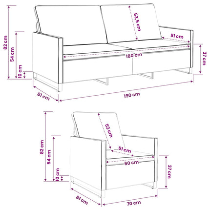 Sofa Sæt 2 pcs Lysegrå Faux suedestof