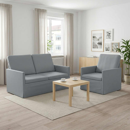Sofa Sæt 2 pcs Lysegrå Stof