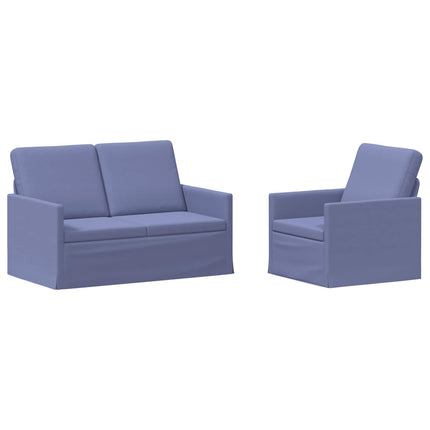 Sofa Sæt 2 pcs Jeans blå Stof