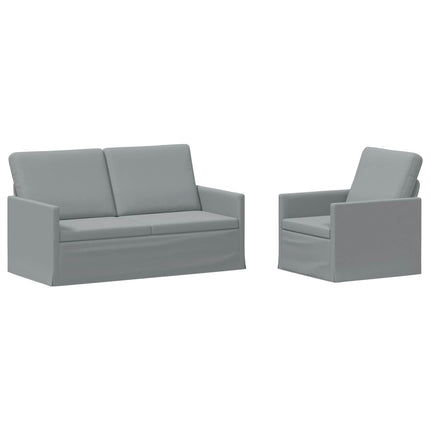Sofa Sæt 2 pcs Lysegrå Stof