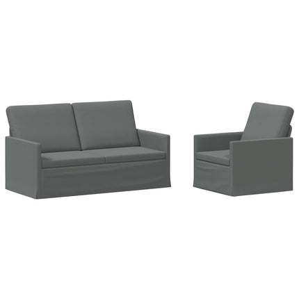 Sofa Sæt 2 pcs Mørkegrå Stof