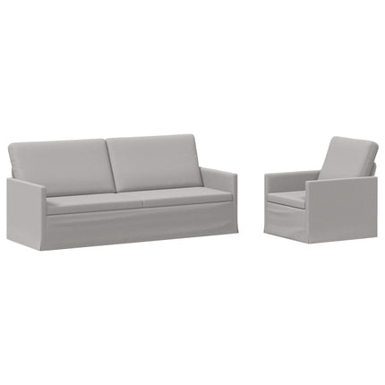 Sofa Sæt 2 pcs Skygrå Stof