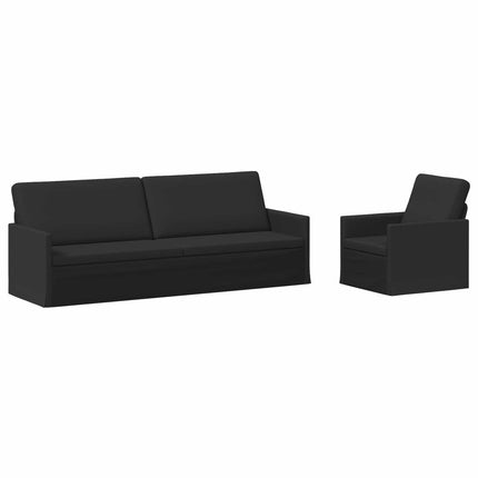 Sofa Sæt 2 pcs Sort Stof