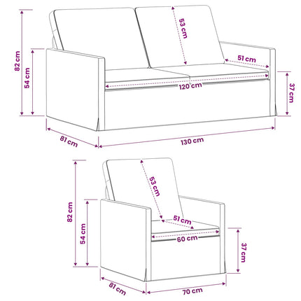 Sofa Sæt 2 pcs Blå Velour (V)