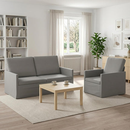 Sofa Sæt 2 pcs Lysegrå Velour (V)