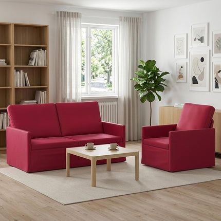 Sofa Sæt 2 pcs Vinrød Velour (V)