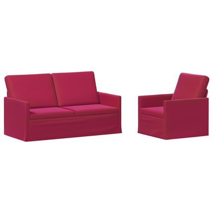 Sofa Sæt 2 pcs Vinrød Velour (V)