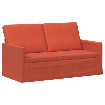 Sofa Sæt 2 pcs Rød orange Velourstof