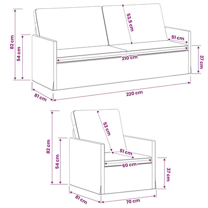 Sofa Sæt 2 pcs Mørkegrå Velourstof
