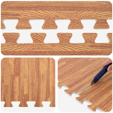 Poolbundmåtte 40 pcs træ 14,4 m² EVA skum