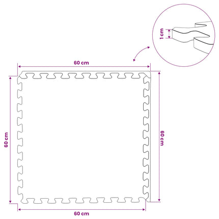 Poolbundmåtte 40 pcs træ 14,4 m² EVA skum