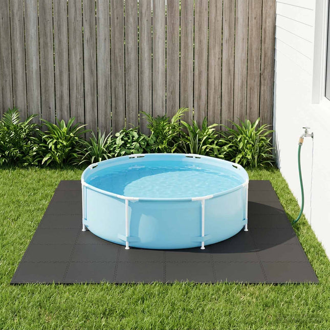 Poolbundmåtte 50 stk. Sort 18 m² EVA skum