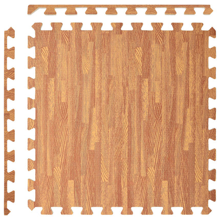 Poolbundmåtte 50 pcs træ 18 m² EVA skum