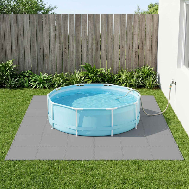 Poolbundmåtte 50 stk. Grå 18 m² EVA skum