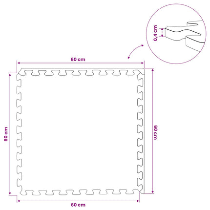 Poolbundmåtte 50 pcs Grå 18 m² EVA skum