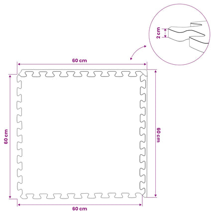 Poolbundmåtte 6 pcs Grå 2,16 m² EVA skum