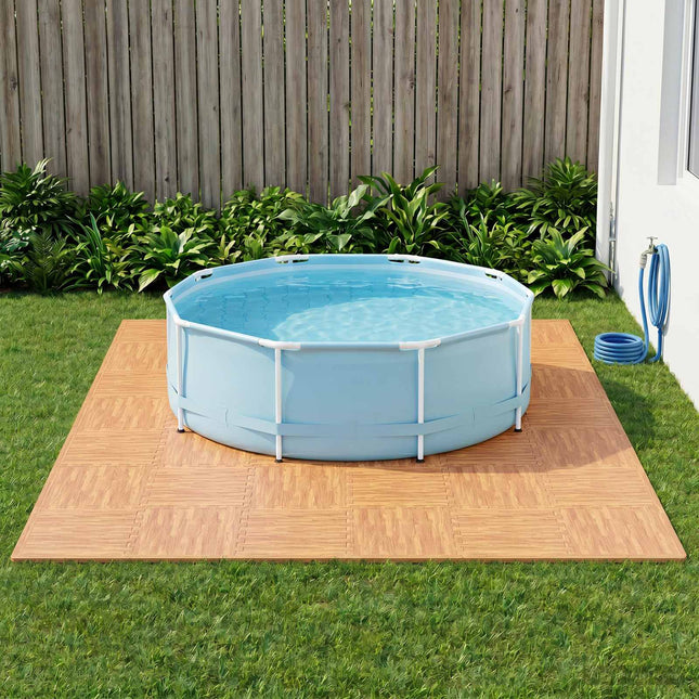 Poolbundmåtte 6 stk. træ 2,16 m² EVA skum