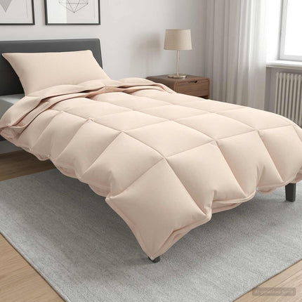 Dynebetræk Sæt Beige 140 x 200 cm Bomuld, Kapok, Polyester