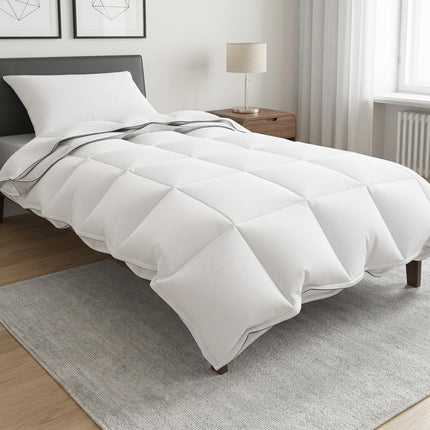 Dynebetræk Sæt Hvid 135 x 200 cm Bomuld, Bambus, Polyester