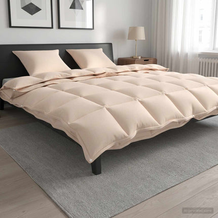 Dynebetræk Sæt 2 stk. 260 x 220 cm Kapok og Polyester Beige