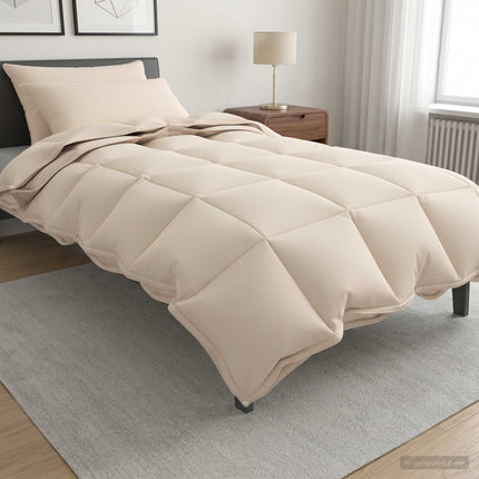 Dynebetræk Sæt 2 stk. 140 x 220 cm Kapok og Polyester Beige