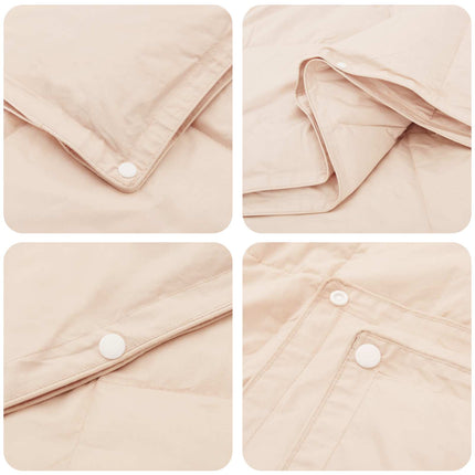 Dynebetræk Sæt 2 stk. 240 x 220 cm Kapok og Polyester Beige