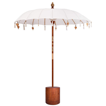 Balinesisk parasol med fod Rund 190 x 190 x 295 cm