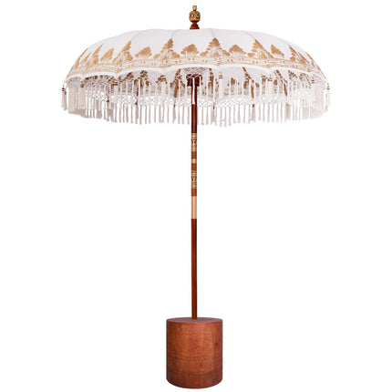 Balinesisk parasol med base 2 stk. Cremefarvet