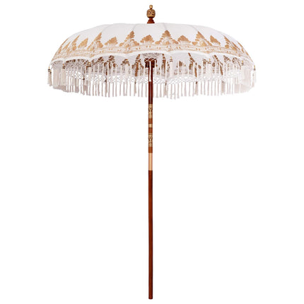 Balinesisk parasol med base 2 stk. Cremefarvet