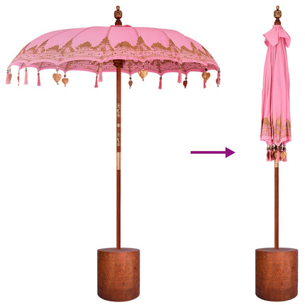 Balinesisk parasol med base 2 stk. Lyserød