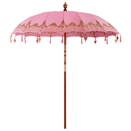 Balinesisk parasol med base 2 stk. Lyserød