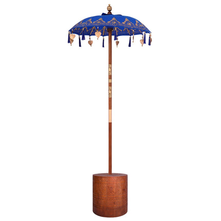 Balinesisk parasol med base 2 stk. Blå