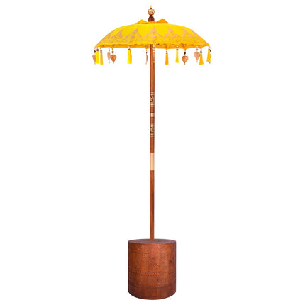 Balinesisk parasol med base 2 stk. Gul